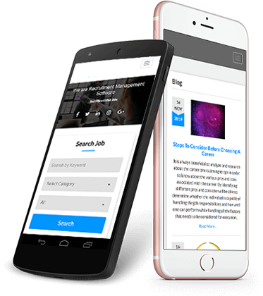 Mobile view of a recruitment management content